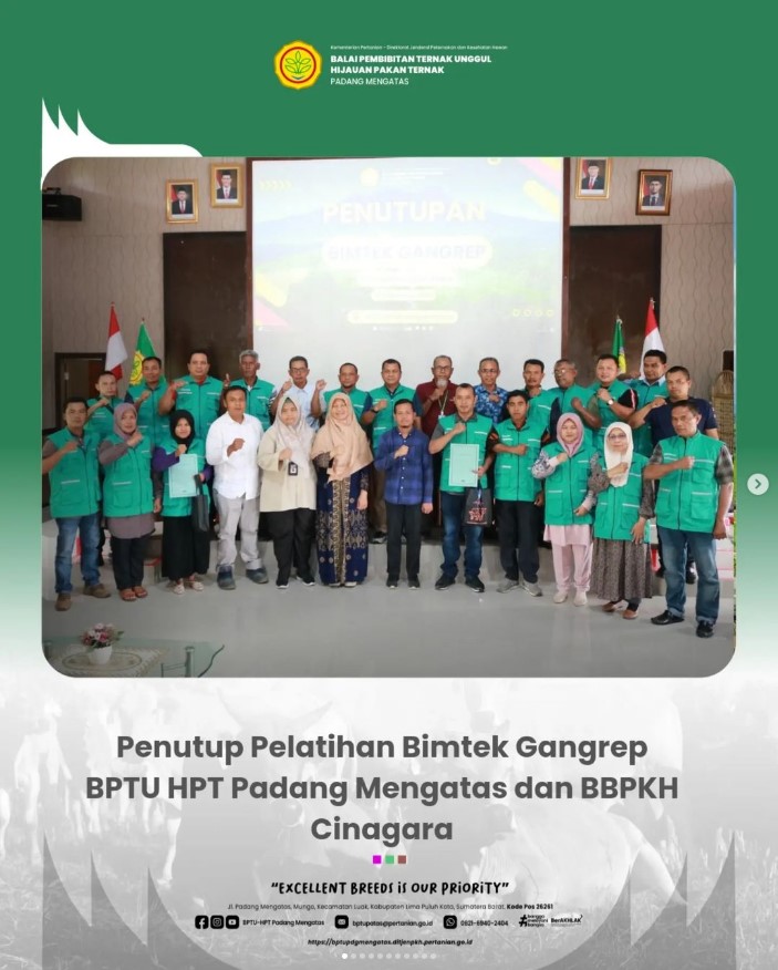 Penutupan Pelatihan Bimtek Aceh Utara di BPTU HPT Padang Mengatas