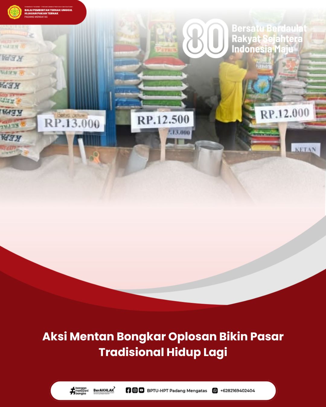 Aksi Tegas Mentan Bongkar Oplosan, Pasar Tradisional Kembali Bergairah